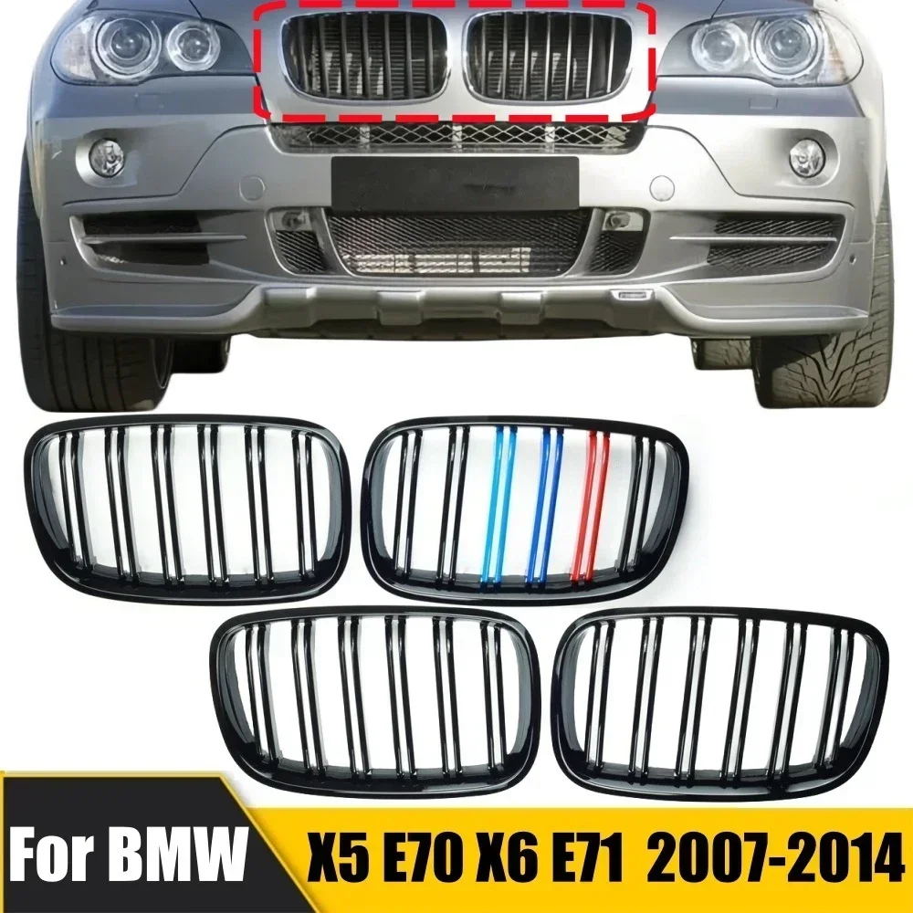 E70 E71 High quality ABS Gloss M Color Front Grille Grill for BMW X5 X6 2007-2014 5 Door SUV xDrive30i xDrive35i xDrive48i