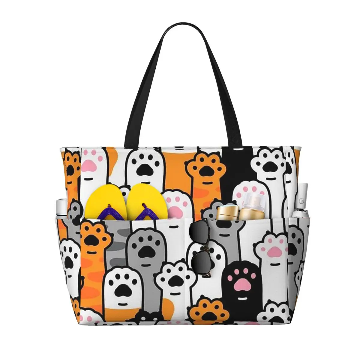 

Cat Beach Tote Bag Sport Gym Yoga Duffle Large Tote Bag Women Travel Bag Fitness bag