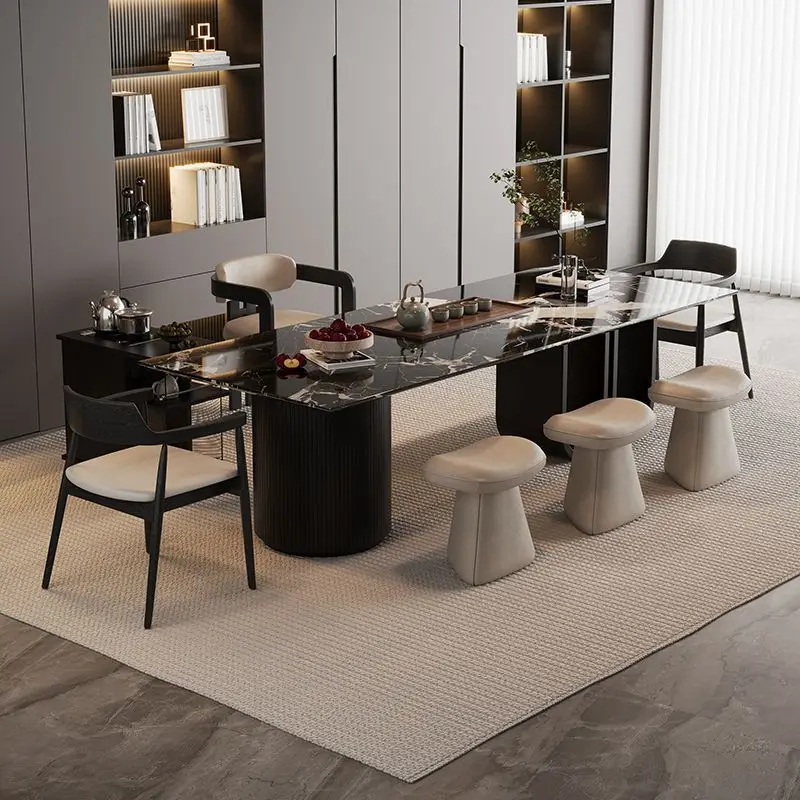 New Italian light luxury home living room luxury stone tea table integrated tea table simple modern new high-end
