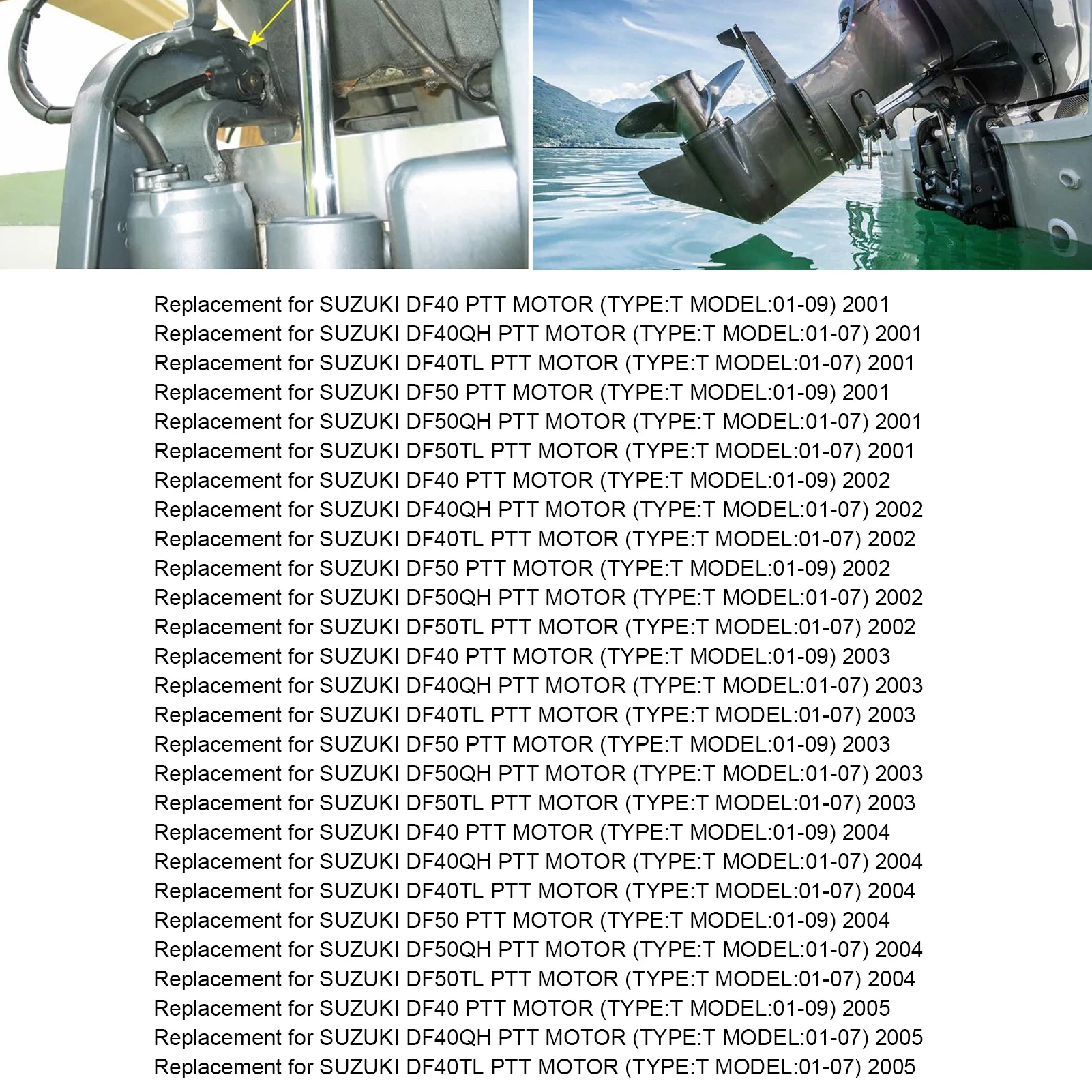 Electrical Tilt Trim Motor 36120‑ZV5‑822 Replacement for  DF40 DF40QH DF40TL DF50 DF50QH DF50TL PTT MOTOR Trim Motor