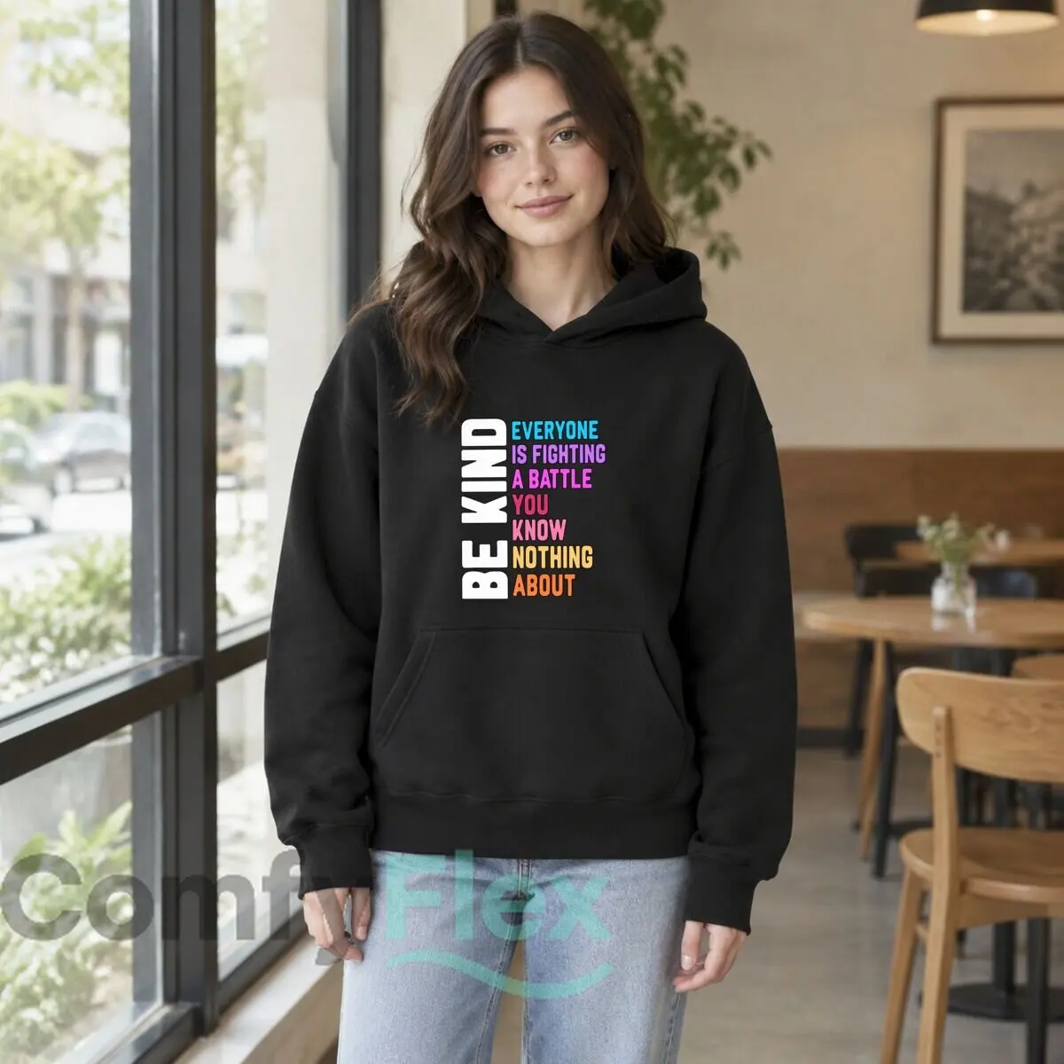 Everyone Is Fighting A Battle You Know Nothing About Typography Design Autumn and winter hooded sweatshirts