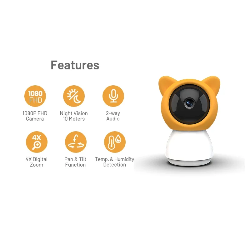 5-inch High Quality Baby Monitor New Design Two-ways Talking Voice Intercom APP Remote Infants Kids Sleeping Monitors