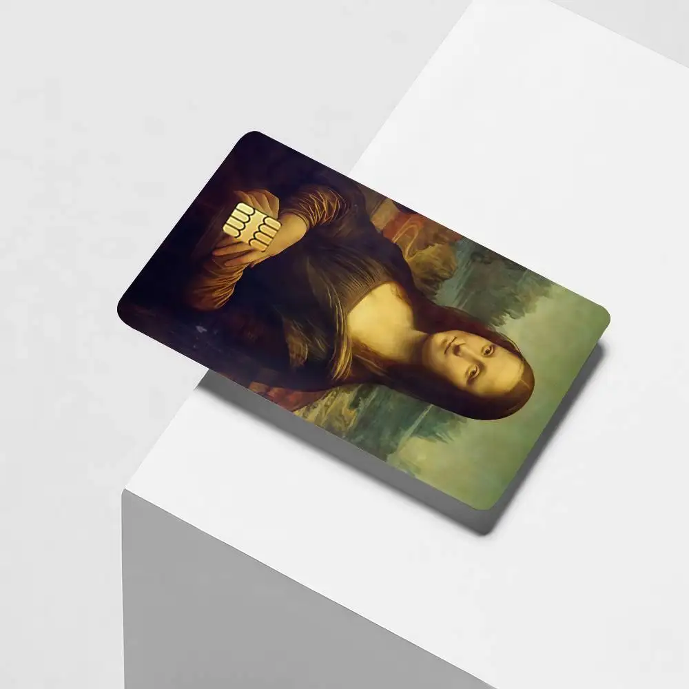Funny art M-Mona Lisa Credit Card Decorative Card Stickers Suitable For Bank Cards Metro Transit Anti-scratch Gift 4PCS