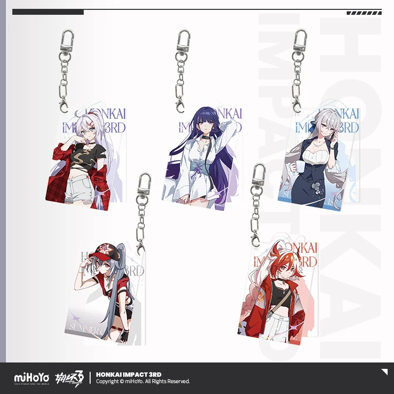 MiHoYo Honkai Impact 3Official Summer Wander Series 5 Acrylic Charms Bag Accessories Fan Christmas Gifts