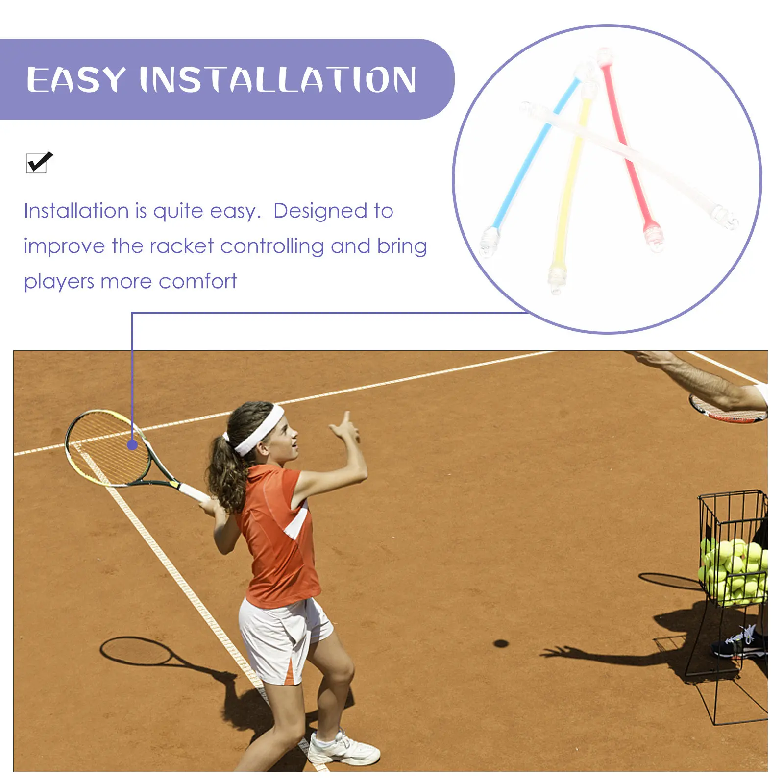 

4Pcs Professional Silicone Tennis Dampener Racket Shock Absorber Vibration Reducer for Enhanced Control Consistency Easy Install