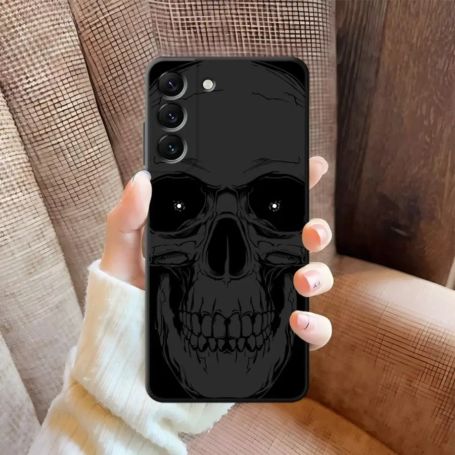 Skeleton Skull Black Soft Phone Cover Case for Samsung Galaxy A25 A71 A22 A52 A41 A23 A53 A26 A72 A51 A73 A36 A24 A55 A32 A35