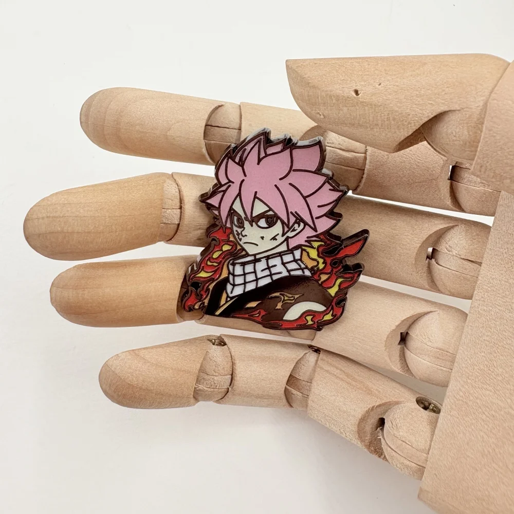 Natsu Dragneel Lightning Dragon Mode Badge Anime Fairy Tail Lapel Pin Pink Hair Cool Boy Jewelry