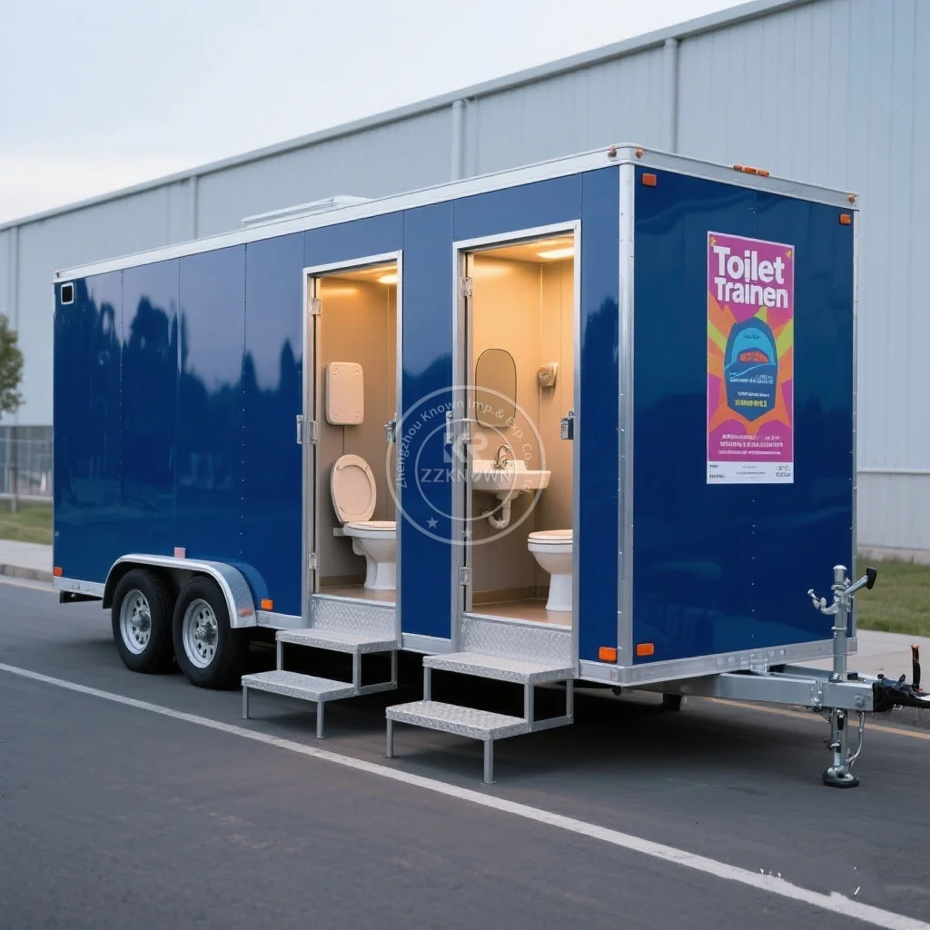 

Customizable Luxury Restroom Trailer Mobile High-End Toilet Trailer Portable Bathroom Trailer for Parties Celebrations