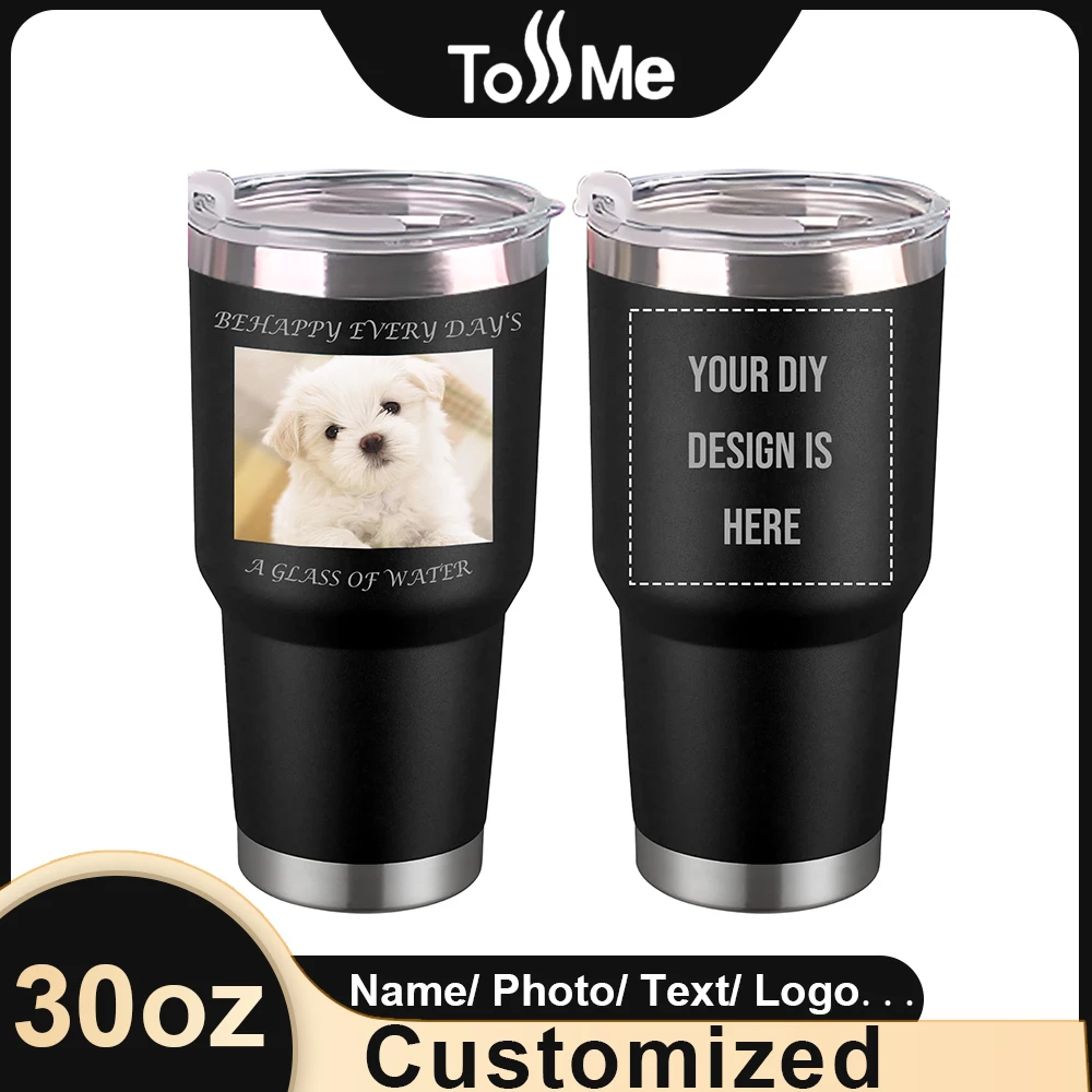 

ToSSMe Free Custom Logo 30oz Stainless Steel Coffee Tumbler Travel Mug Water Cup with Leak- Proof Lid Vacuum Insulated Tumbler