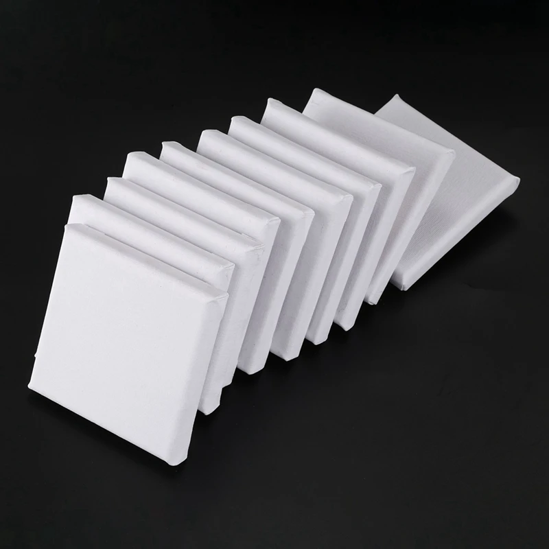 40Pcs White Blank Art Boards Mini Stretched Artist Canvas Art Board Acrylic Oil Paint Wood+Cotton For Artwork Painting