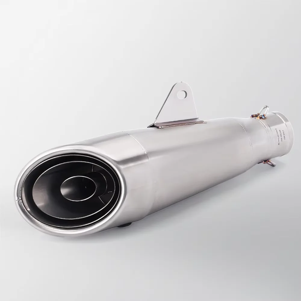 Motorcycle Exhaust Tail Tube Kit Universal 51MM Interface Three Layer Project S1 Muffler For Ninja250 ZX6R R15 CBr650r MT07