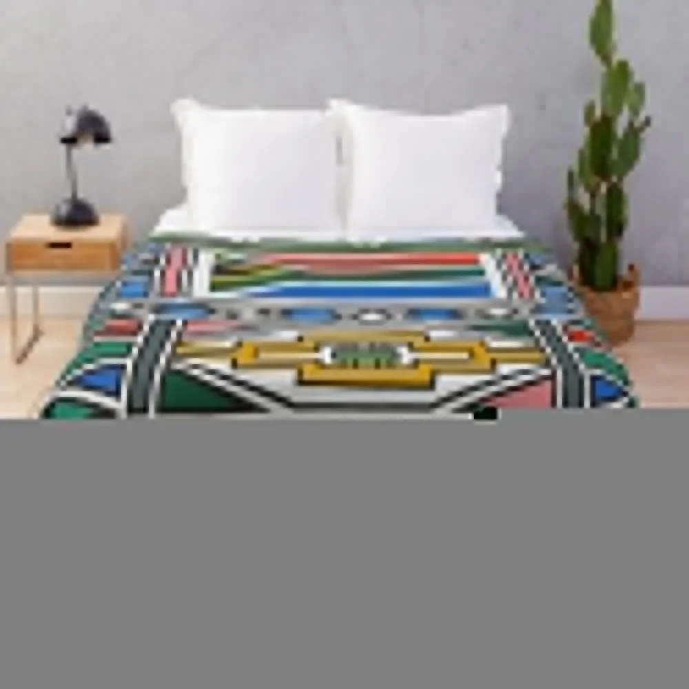 Ndebele Africa design Throw Blanket Flannels funny gift for winter christmas decoration Sleeping Bag Blankets