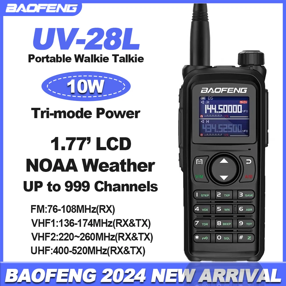 BAOFENG UV-28 Walkie Talkie Long Range Portable Multi-Band 999CH Wireless Copy Frequency High Capacity Type-C Fm Two Way Radio