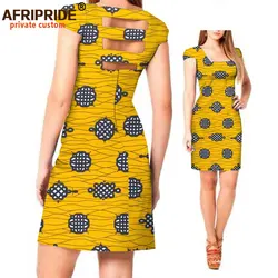 Vestidos con estampado africano para mujer, trajes Dashiki sexys de fiesta, Mini longitud de manga corta, traje de cera Ankara AFRIPRIDE A722541
