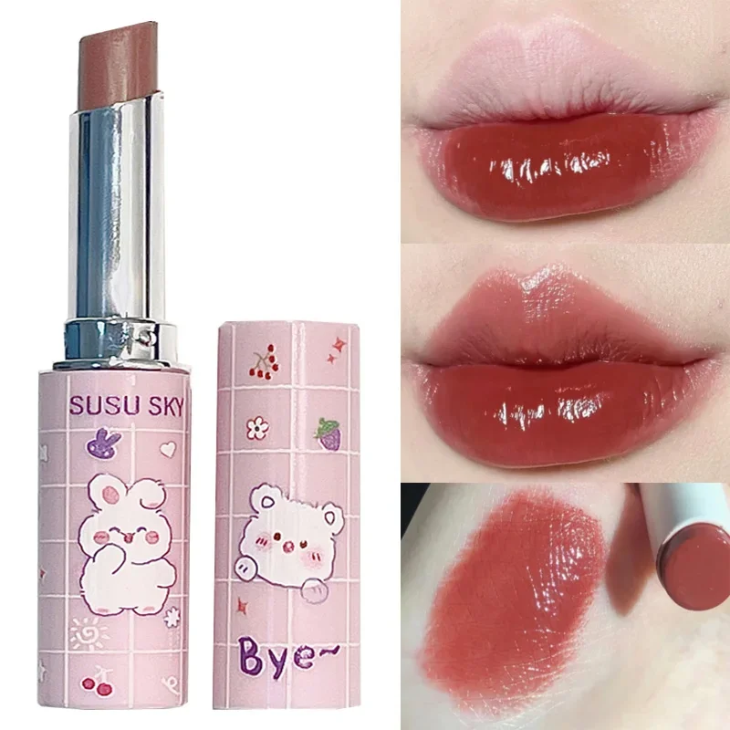 Crystal Jelly Lipstick 6 Colors Natural Cherry Anti-cracking Non-Stick Moisturizing Lip Balm Reduce Fine Lines Lip Care Cosmetic