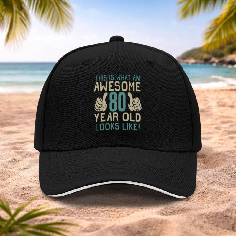 80th Birthday Baseball Cap Unisex Fashion Hat for Parties Weddings Festivals Bachelor Events Outdoor Sports Camping Cycling