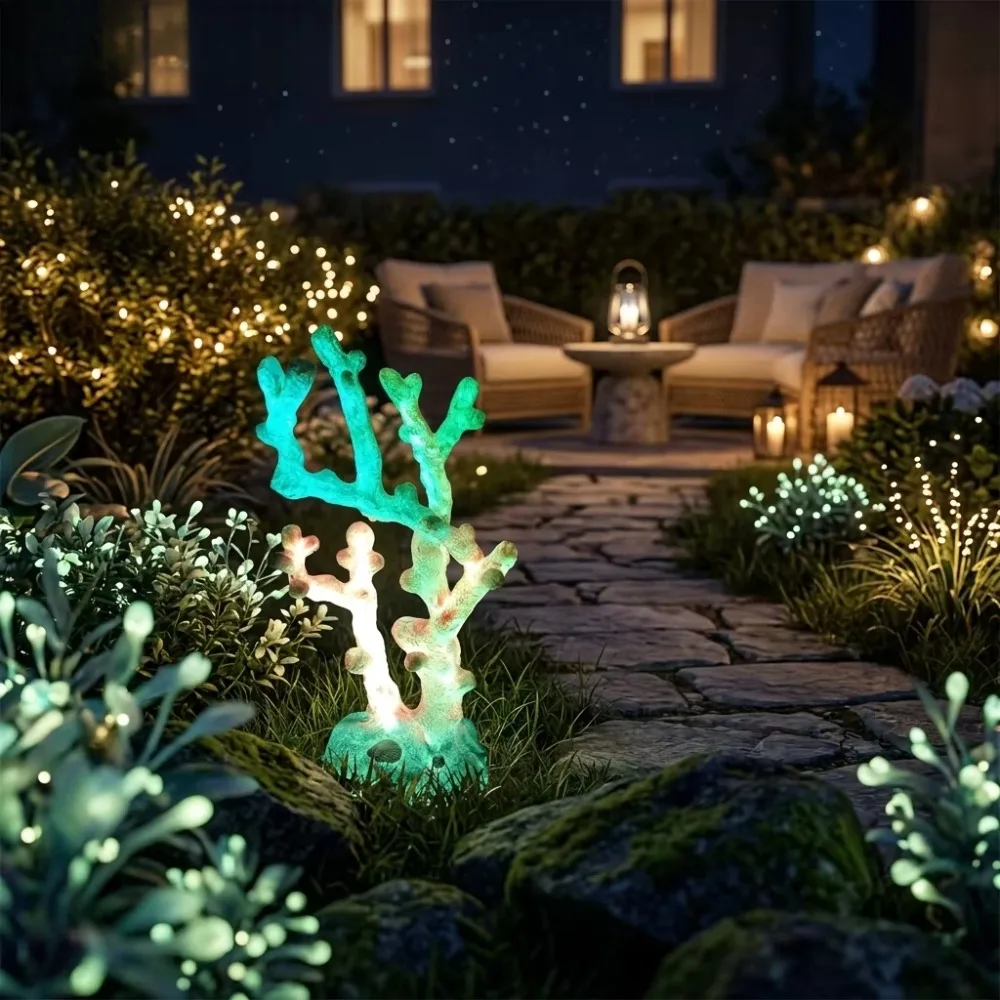 3D coral decorative lamp with high transparency IP65, suitable for wedding decoration, seaside resorts, landscape lighting