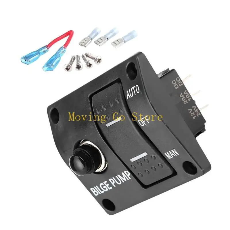 

B5XD 3 Way Marine Switch Panel 3 Position Marine Bilge Switch Panel Waterproof Switch Panel Easy to Use for Bilge