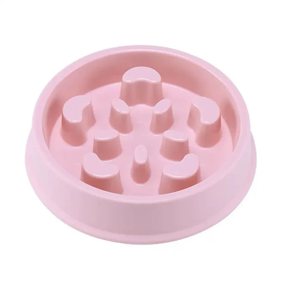 Slow Down Champ slow-feeder puzzle bowl in pink