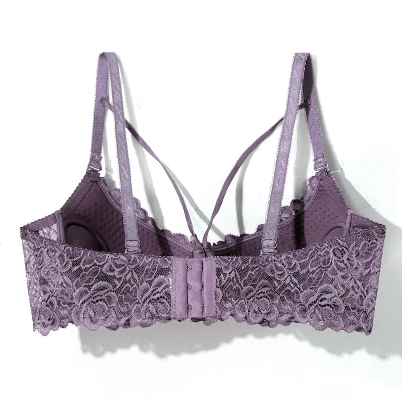 Beauwear cross straps 3/4 geformte tasse bHs für frauen bra lette mit draht floral spitze bHs tasse B-7004