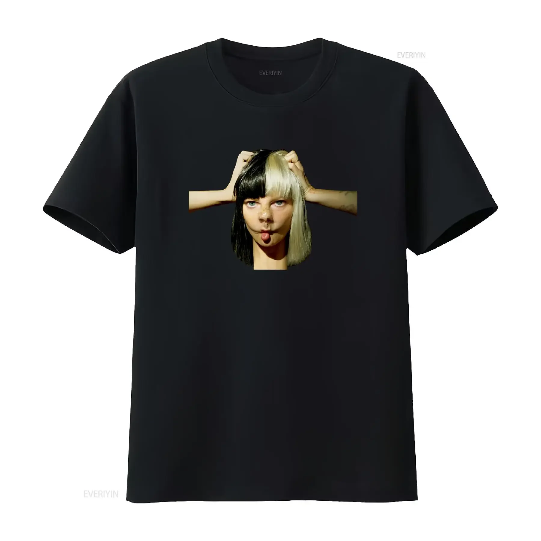 Weirdcore Streetwear Funny Weird Girl Dual Tone Hair Print Casual T Shirt vintage Washed Top For Everyday Wear streetwear homme