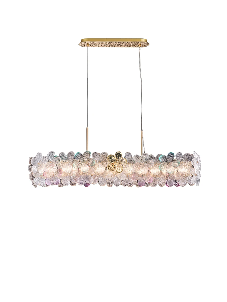 

Five-leaf Coloured Glaze Glass Ceiling Pendant Lamp Modern Home Decoration Lamps For Room Blue Purple Glass Led Hanging Lighting