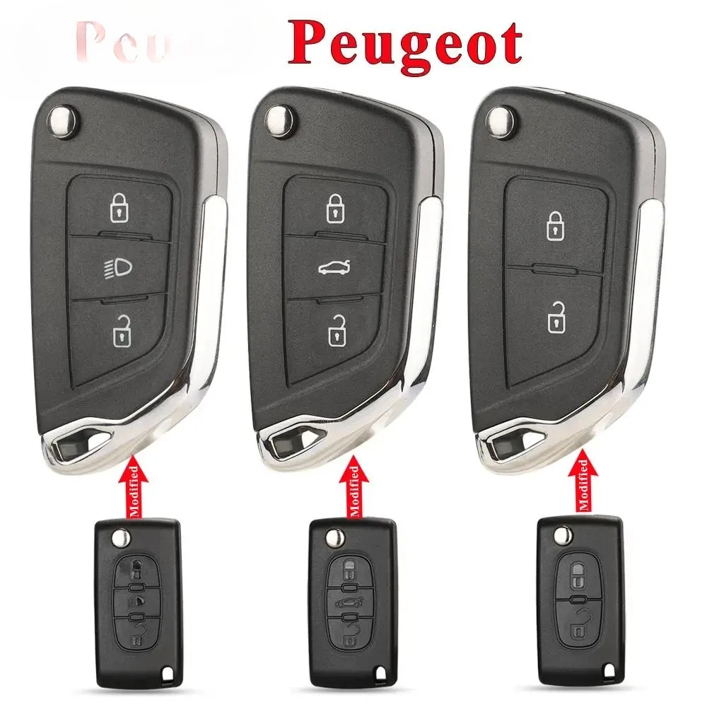 

jingyuqin For Peugeot 107 207 307 407 306 308 408 508 3008 4008 Partner CE0523 CE0536 Modified Filp Remote Car Key Shell Case
