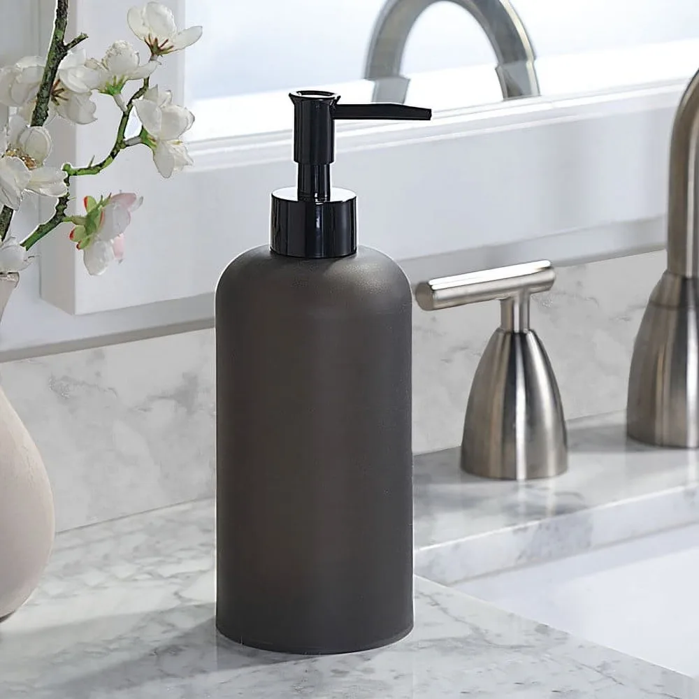 Frosted Soap Dispenser Pump Plastic Black Liquid Hand Wash Bottle for Bathroom Sink Kitchen view 6