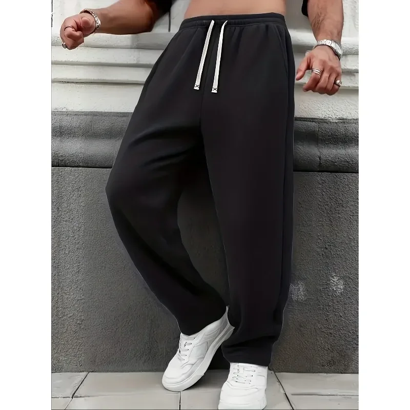 Pantalones de pierna recta para hombre súper guapos hechos de puro algodón para uso casual, adecuados tanto para hombres como para mujeres en otoño e invierno.