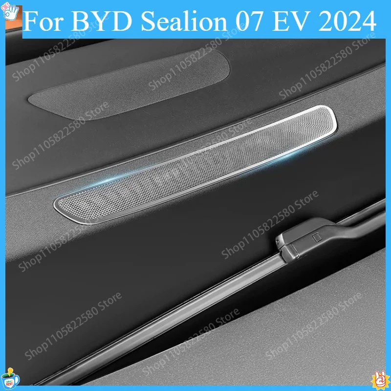 For BYD Sealion 07 EV 2024 Dashboard Windshield Air Vent Cover Metal Decor Protective Trim Car Interior Accessories