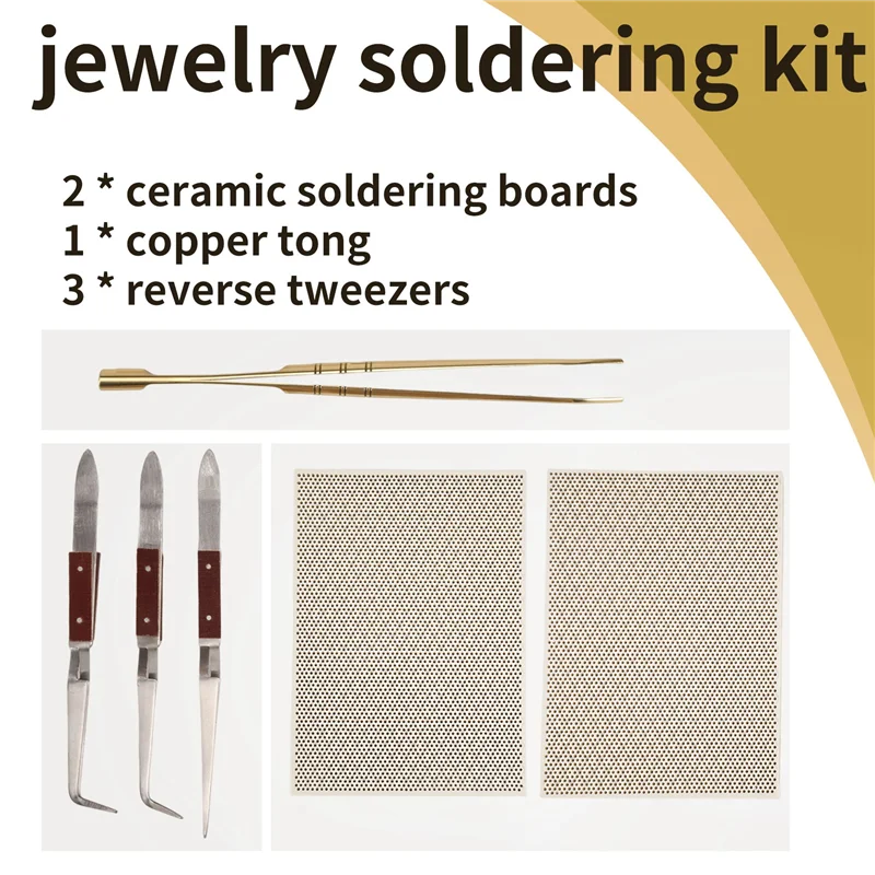 

LLCS-6 шт. комплект для пайки ювелирных изделий, паяльные доски, паяльная пластина, ювелирные изделия для изготовления плавления, инструменты для литья, прочный пинцет