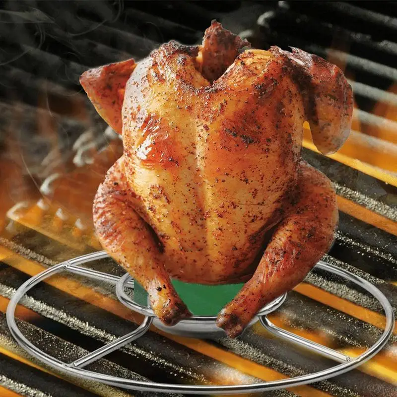 

Beer Butt Chicken Stand for Grill Food Grade Stainless Steel Chicken Racks for Grilling Polished Roasting Stand Drunk Chicken