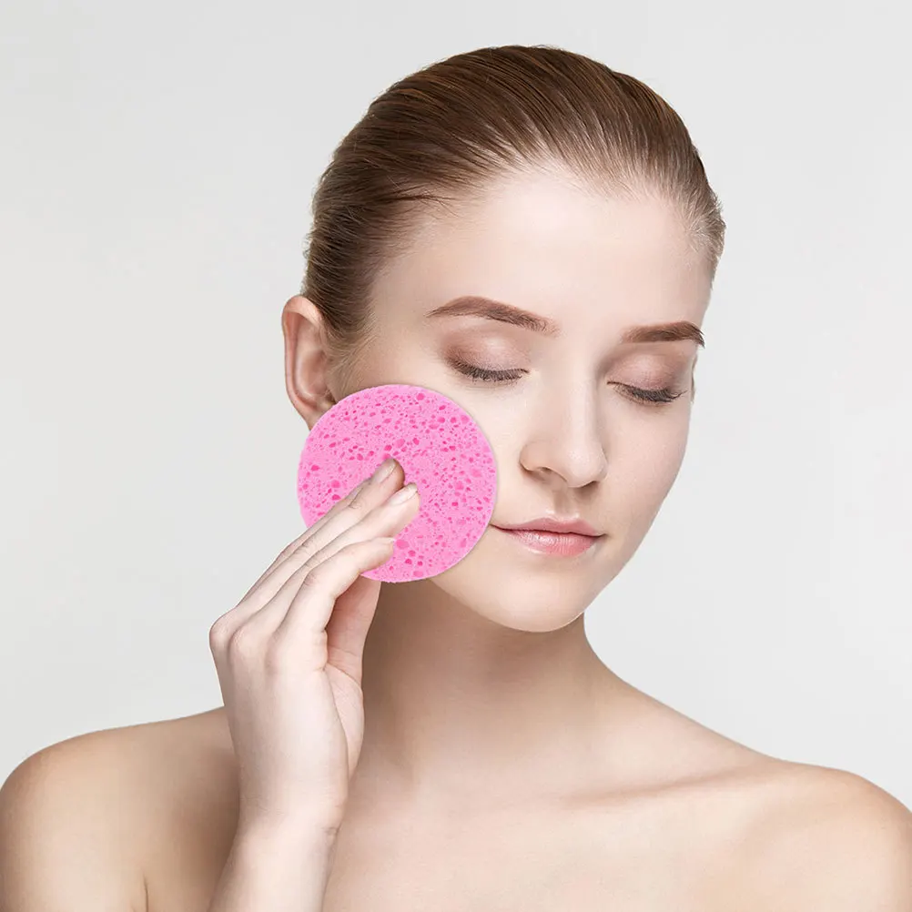 

30Pcs Pink Facial Sponges Gentle Exfoliating Pads Suitable Daily Washing Cleansing Maintains Skin Health Facial Sponges