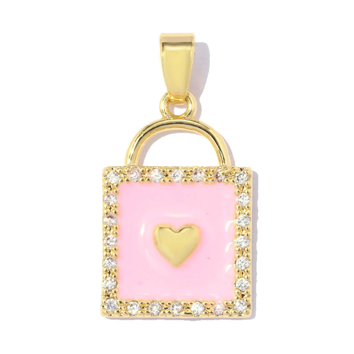 3Pcs/Lot Copper Square Crown Boot Charms Zircon Pendants For DIY Jewelry Making Necklace Earring Accessory Wholesale