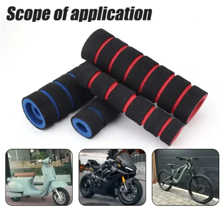 Motorcycle High Density Sponge Handlebar Grips Anti Slip Brake Lever Sleeves for Motorcycle E-Bike Bicycle Tricycle