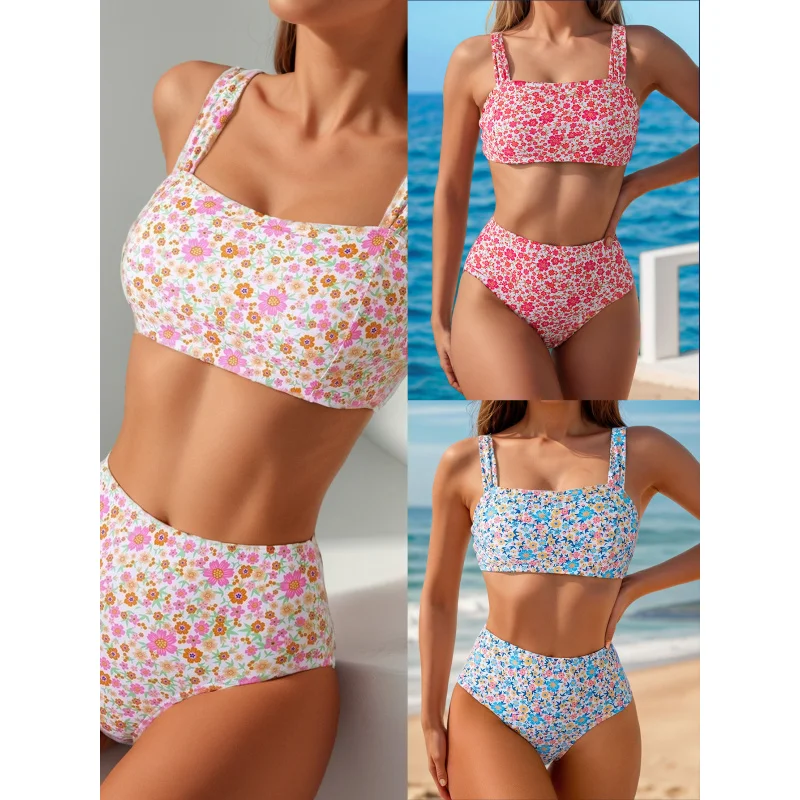 

NewbikiniFloral High-Waisted Sexy Bikini Two-Piece Swimsuit for Women