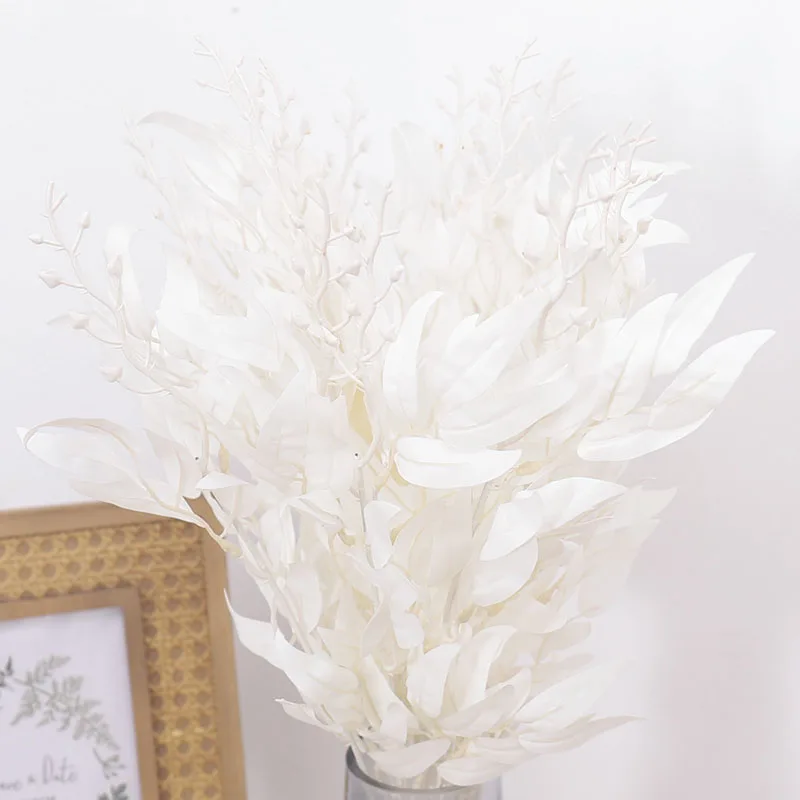 الحرير الاصطناعي أوراق الصفصاف النباتات المنزل في الهواء الطلق حديقة الديكور أوراق نباتية وهمية حفل زفاف جارلاند الديكور الحلي #5