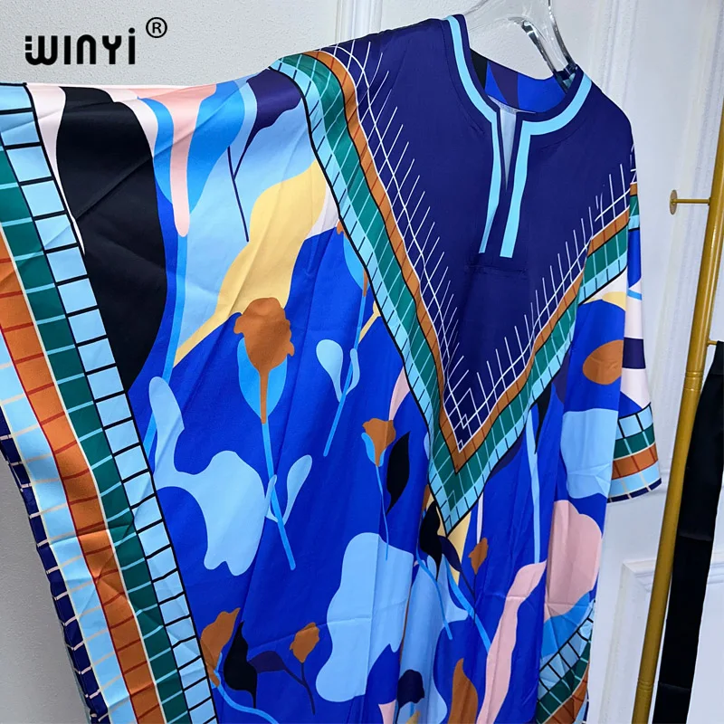 WINYI muslim\'s dresses for woman maxi dress fashion kaftan Floral Print Kaftan abaya dubai luxury summer Bohemian party dress