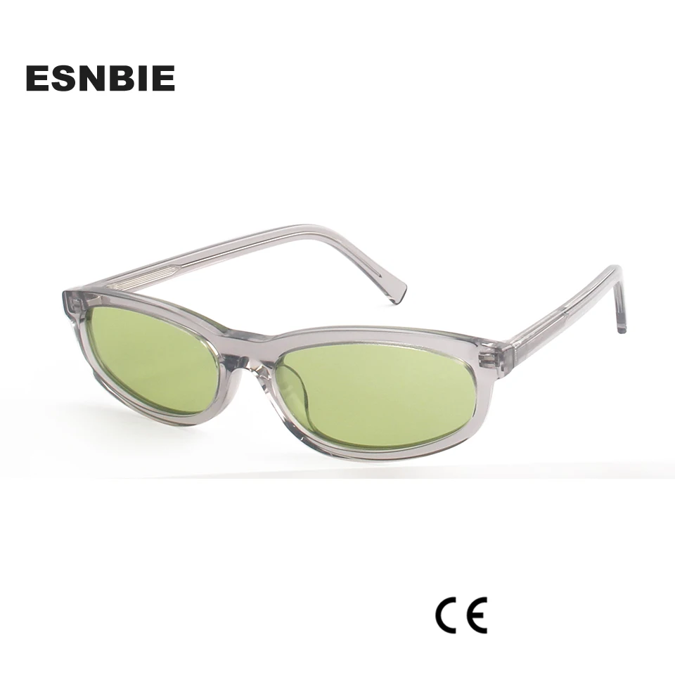 Stylish Acetate Narrow Slim Frame Sunglasses Polarized Shades Women's Eyewear HIP-POP UV400 Protection lunettes de soleil homme view 3