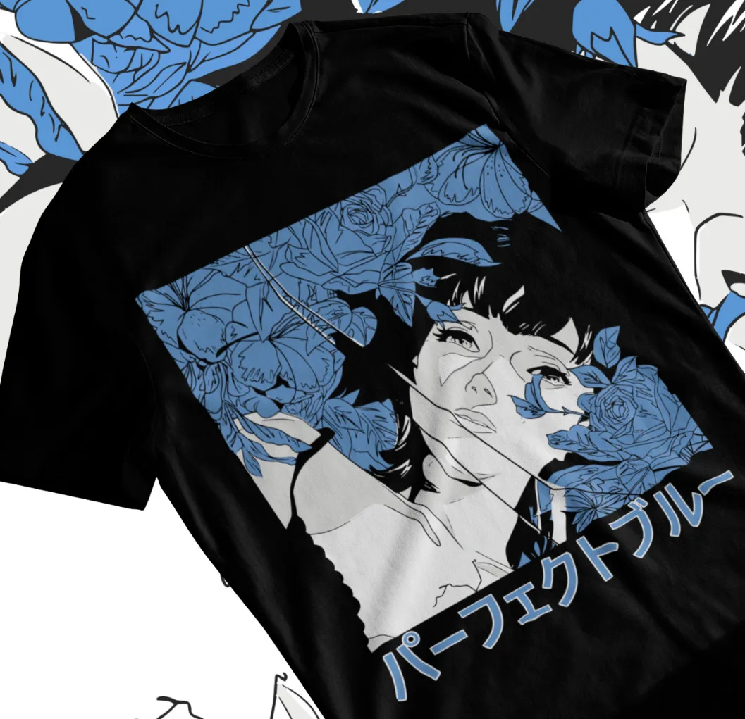 T-shirt Mima Kirigoe, bleu parfait, doux, cadeau d'horreur Anime Manga