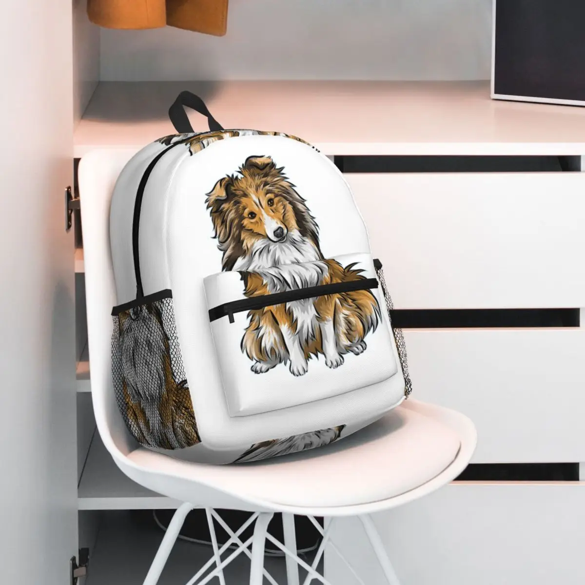 

Sheltie Dog Student Backpack School Bag Hiking Travel Daypack for Boys Girls Fashion Bookbag Shoulder Bags