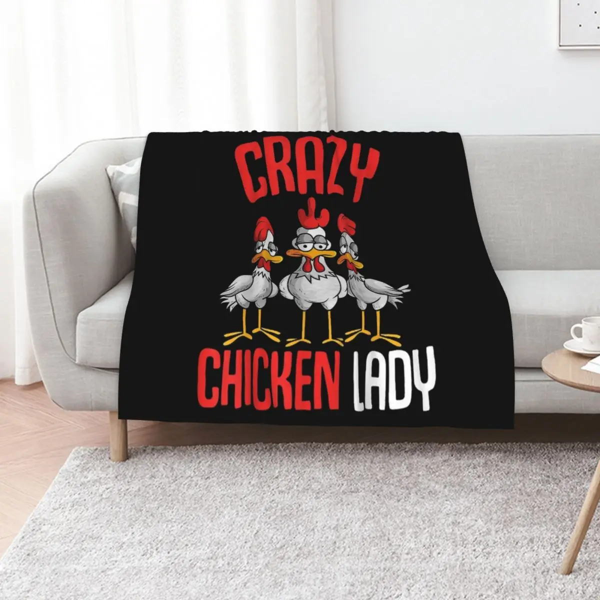 Crazy Chicken Lady Women Throw Blanket Warm Beach Kid'S Flannels Decorative Beds Thermals For Travel Blankets