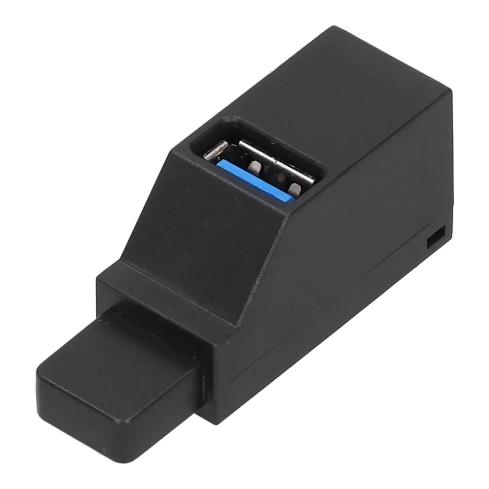 1PCS Portable Plug and Play USB 3.0 Hub With Lanyard Black USB Splitter High Speed 3 Port Expander Mobile HDD