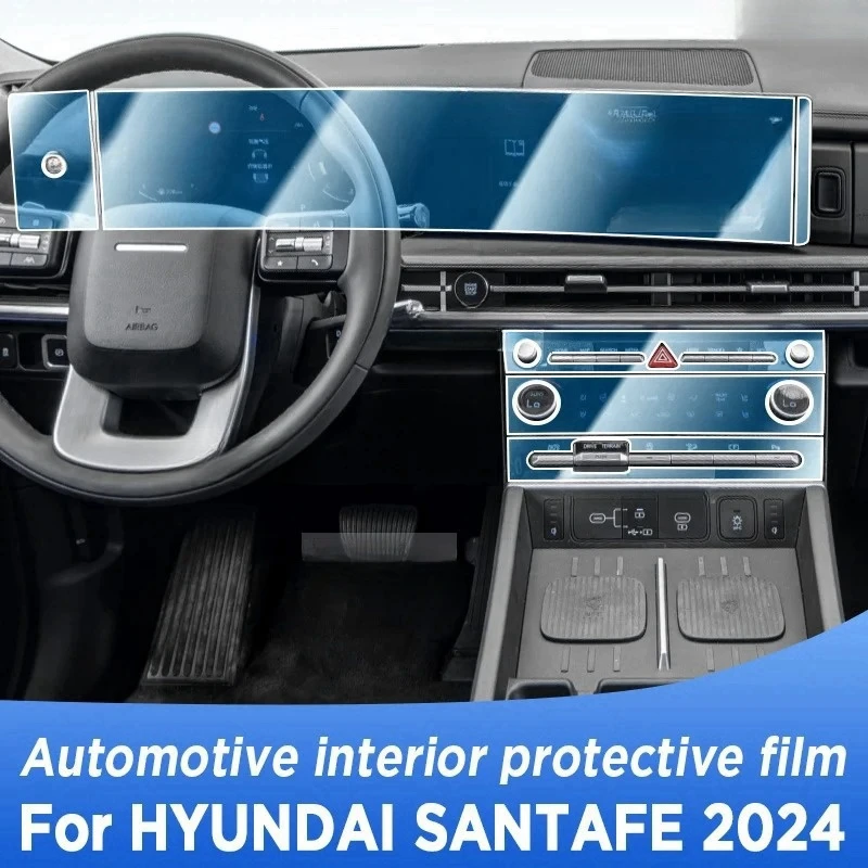 

For HYUNDAI SANTAFE 2024 Gearbox Panel Navigation Automotive Interior TPU Protective Film Anti-Scratch Sticker Accessories