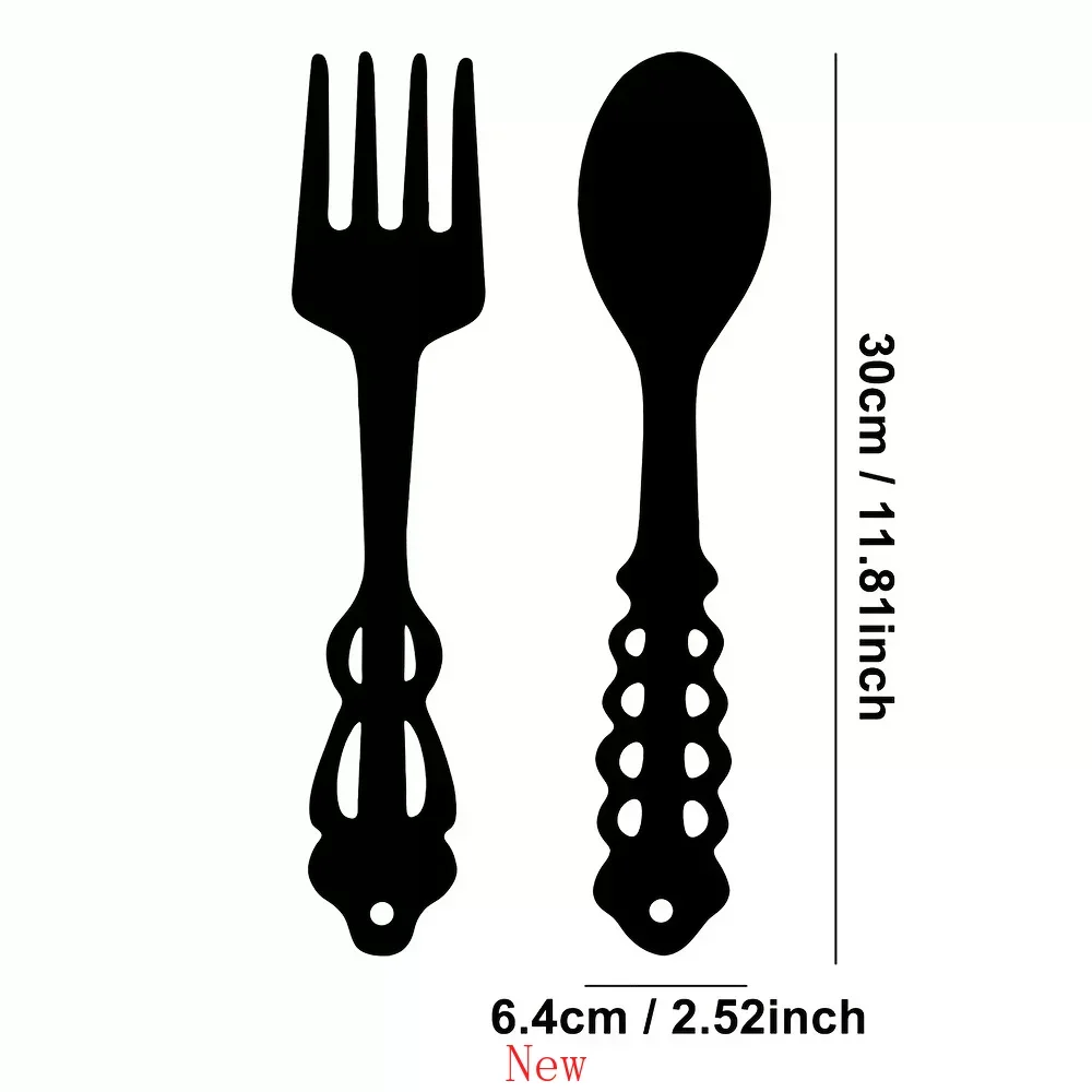 

Promotion 2pcs Black Fork Spoon Metal Iron Signs Large Kitchen Rustic Decor Spoon Shaped Wall Sign Fork Shaped Metal Wall Hangin