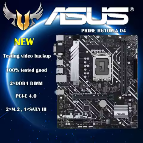 ASUS PRIME H610M-A D4 Motherboard Support 12th-Gen CPU DDR4 64GB PCIE4.0 Dual M.2 Socket Intel H610 ATX Desktop Motherboard