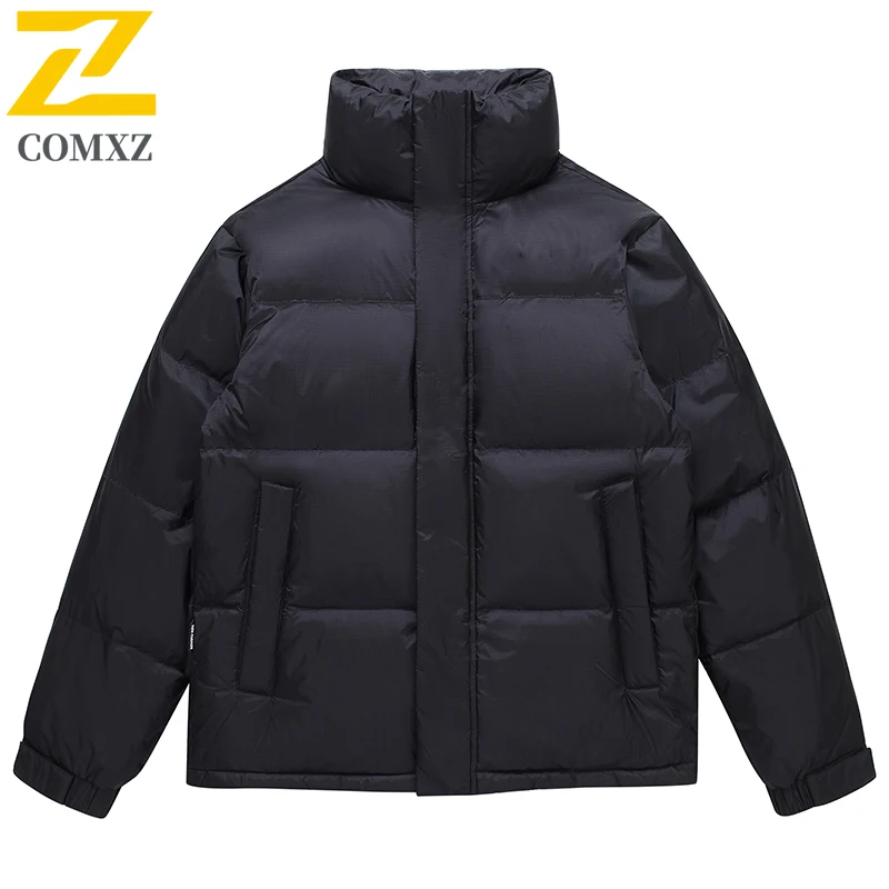 COMXZ New Down Jacket Men Loose Thickened Plus Size Parkas Fashion White Duck Down Thermal Coat Outdoor Daily Winter Wear