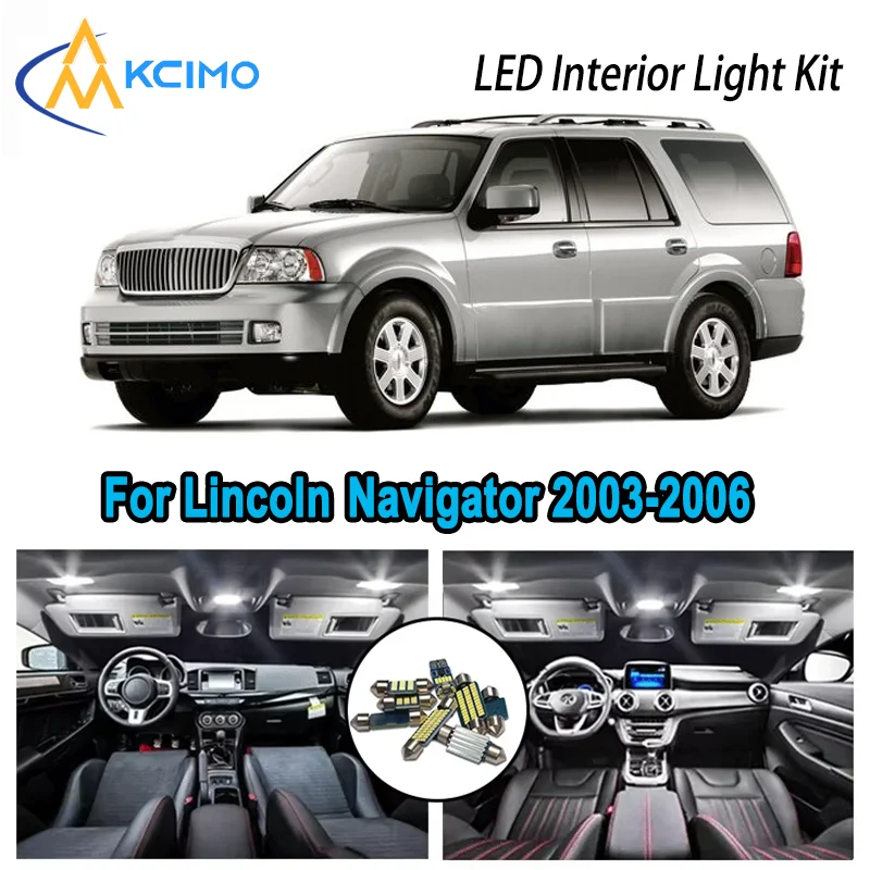 

Premium Variant LED Interior Kit for Lincoln Navigator 2003-2006 2004 2005 Dome Map Trunk Lamps Error Free Automotive Lighting