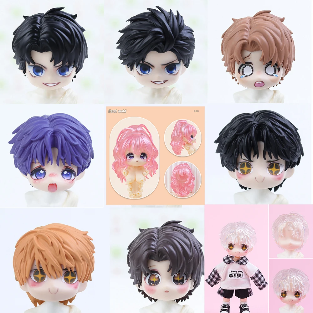 OB11 Head Shell replacement Korean style Plastic Hair Replacement Doll Hair Head Mold Accessories For Obitsu11 Dolls Gifts