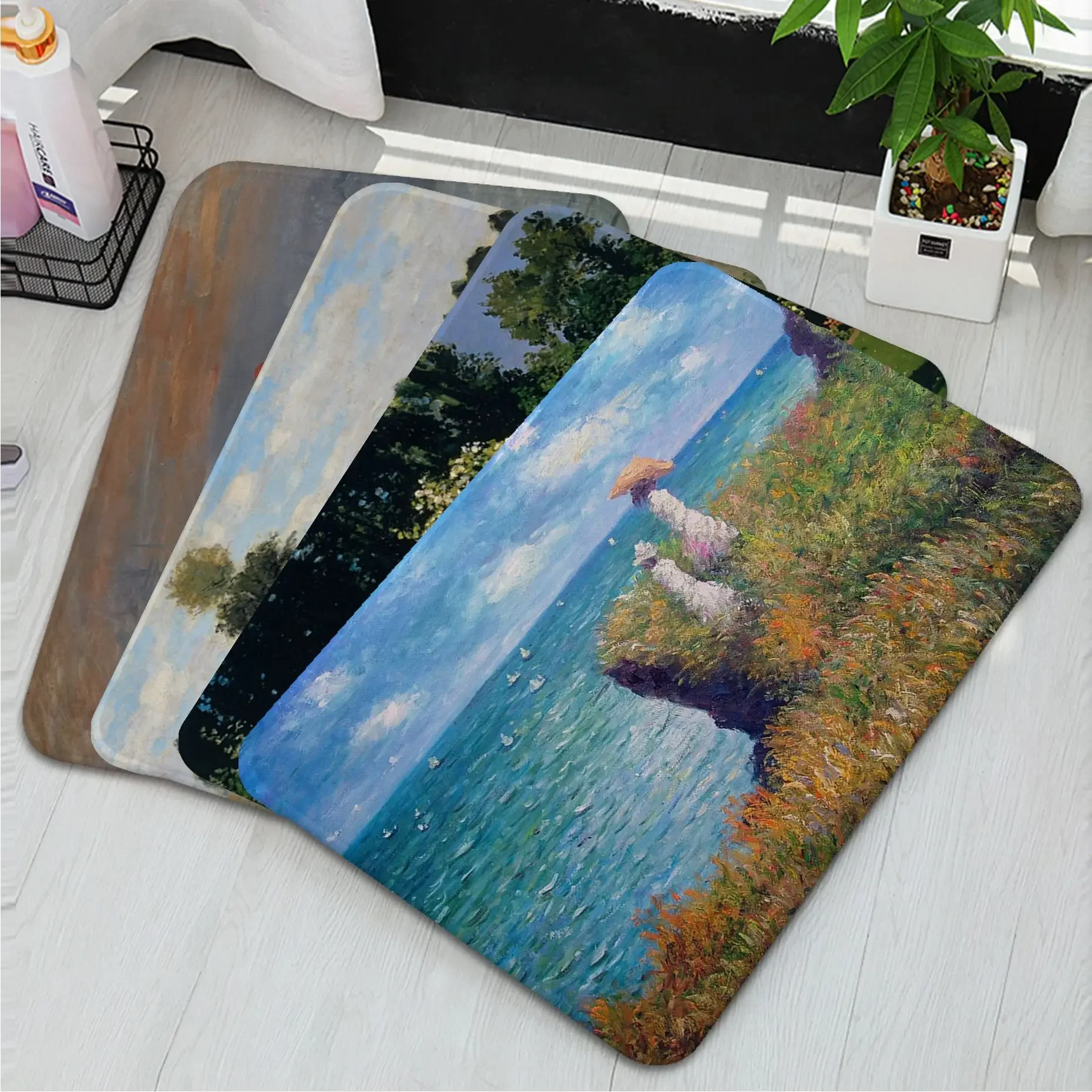 Water Lilies Claude Monet Bath Mat Nordic Style Home Doormat Bathroom-Toilet Mats Bedroom Modern Home Decor